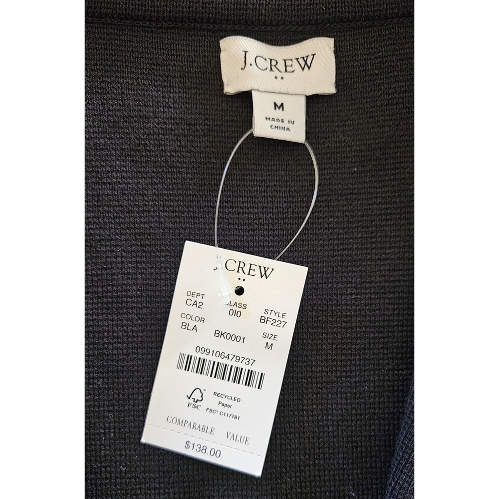 J. Crew Schoolboy Sweater Blazer Cardigan in Black | Size Medium NWT - Picture 4 of 4